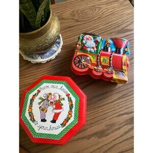 Vintage Christmas Cookie Container Plastic Cookie Boxes